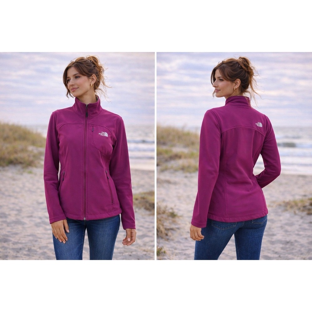 The North Face Apex Bionic Softshell Jacket Magenta Purple Womens Small Full Zip